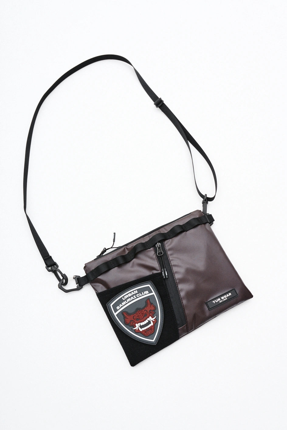 Shoulder bag made from thermal shell fabric with velcro panel “Uplink”