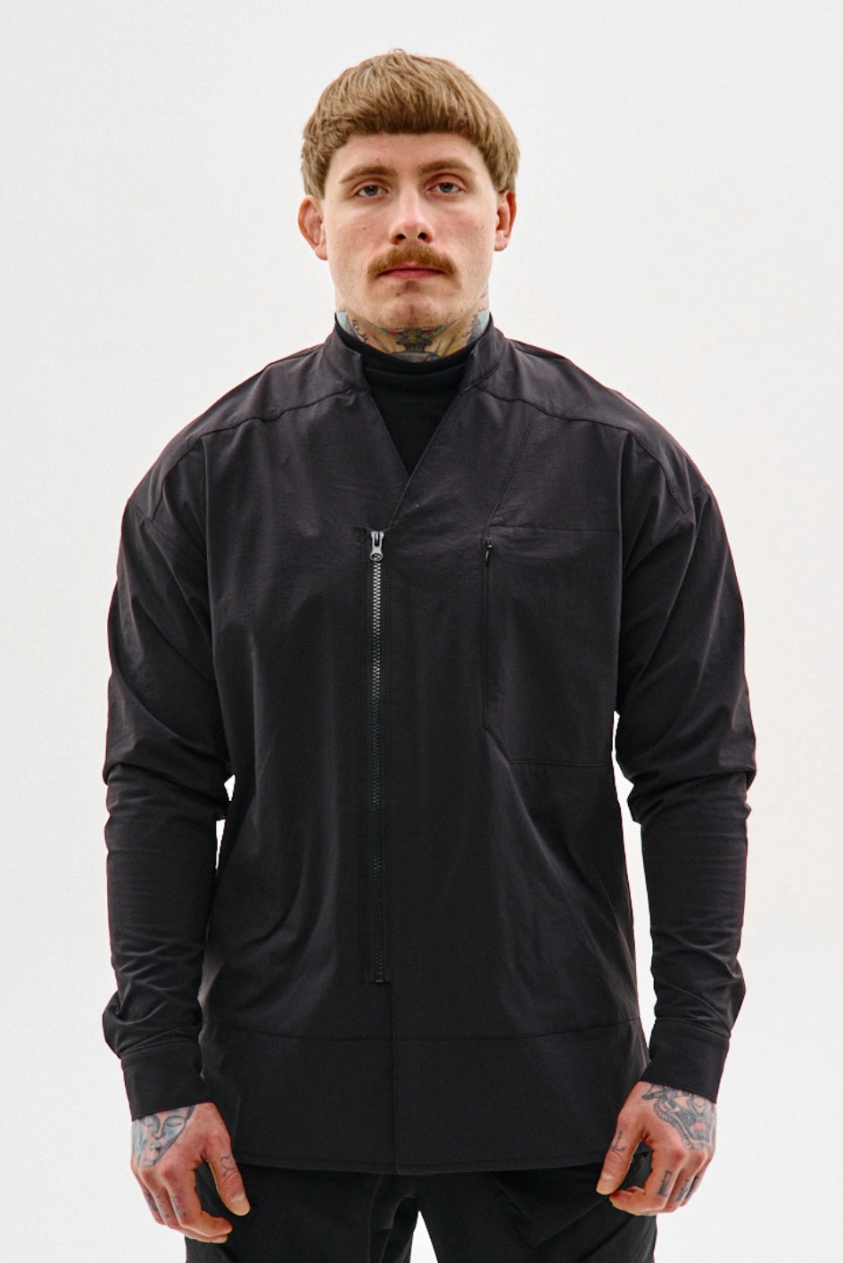 Nylon zip-up shirt “Tokugawa”
