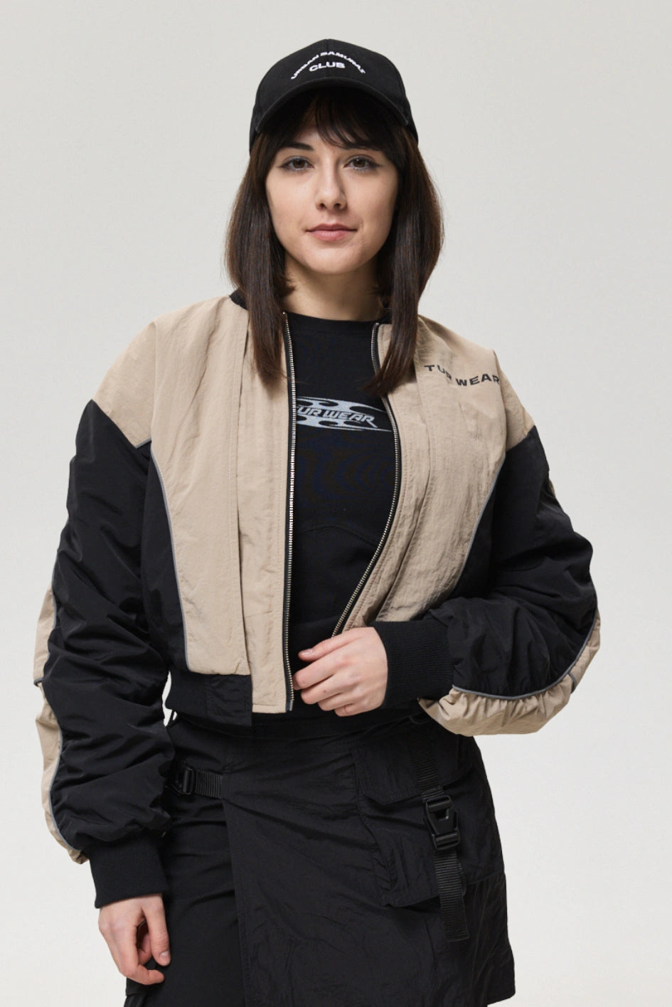 Bomber jacket with reflective piping "Astra"