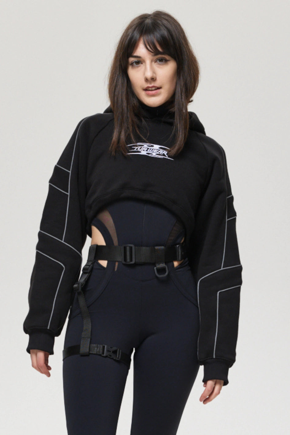 Hoodie with reflective piping “Selena”