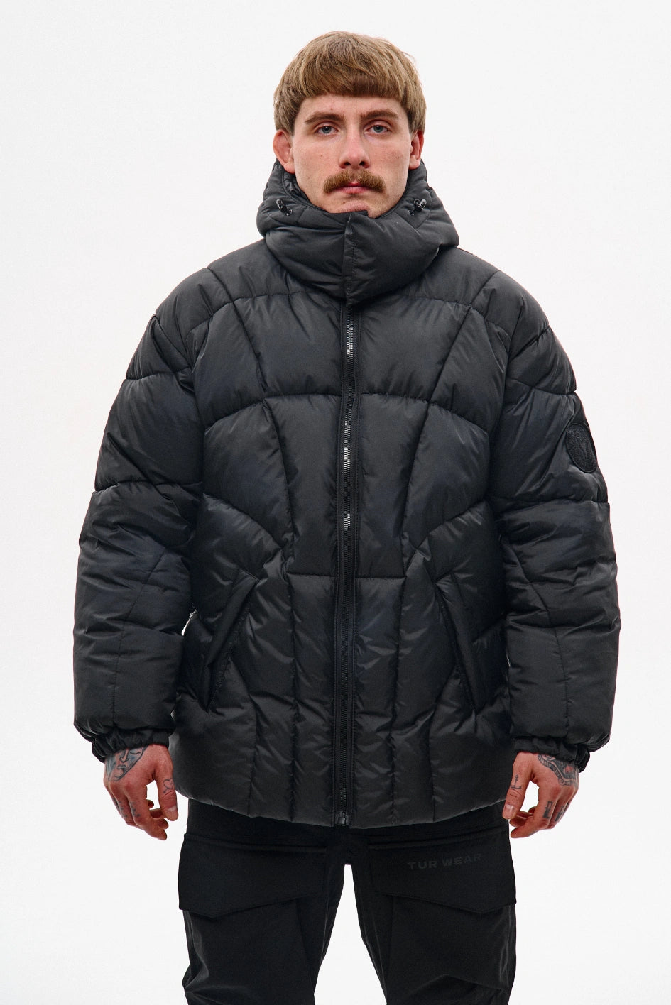 Winter jacket with a detachable hood “Bizon”