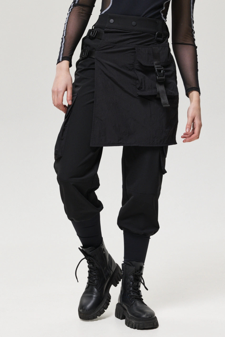 Cargo Pants with an attached overlay skirt “Noxain”