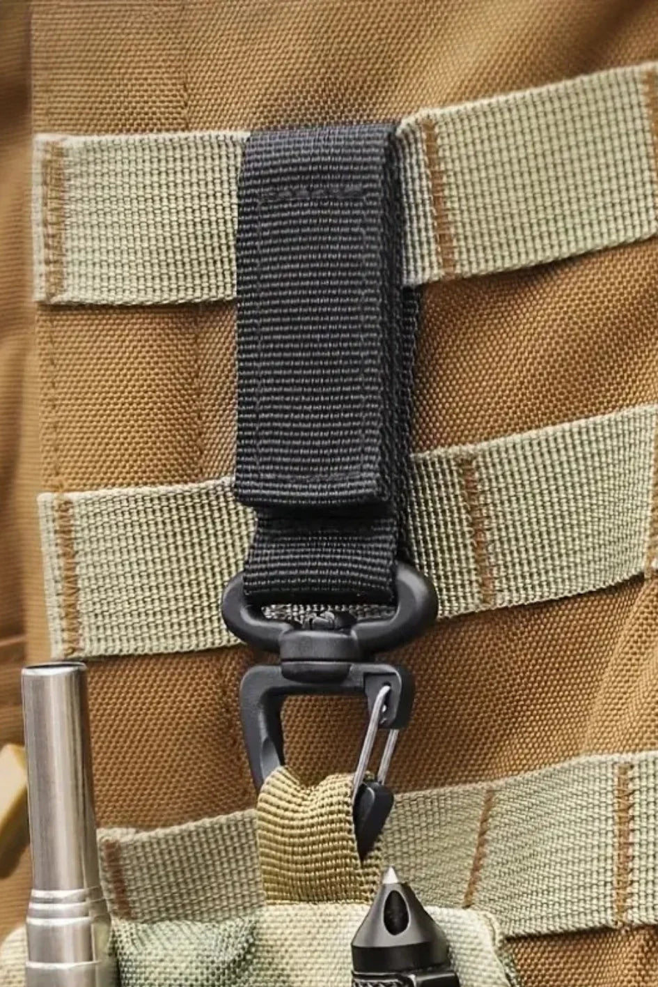 Keychain with carabiner and Velcro strap