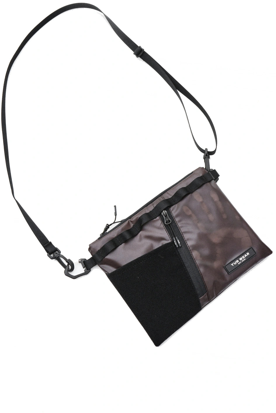 Shoulder bag made from thermal shell fabric with velcro panel “Uplink”