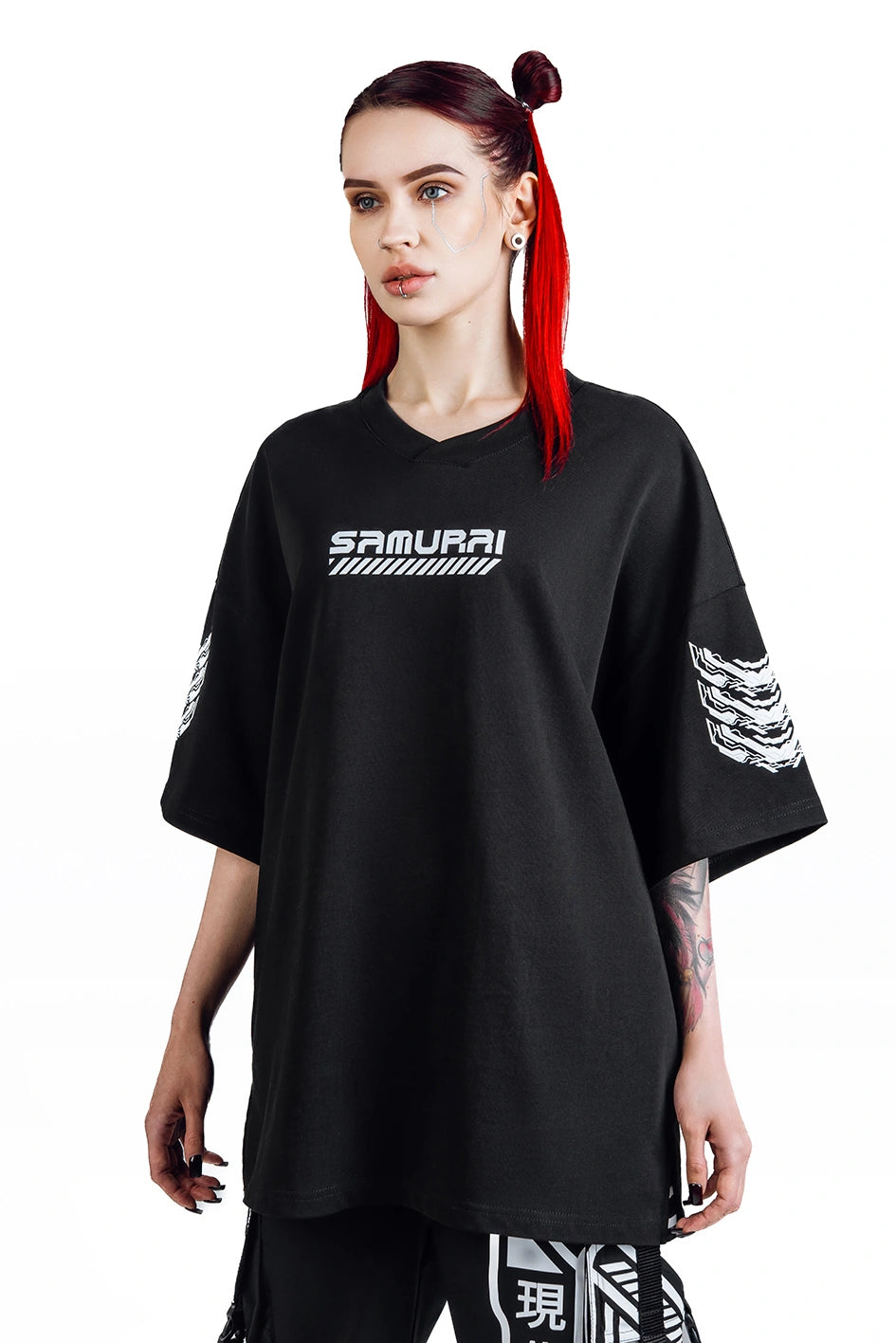 Women’s oversized kimono T-shirt with prints "Arasaka”