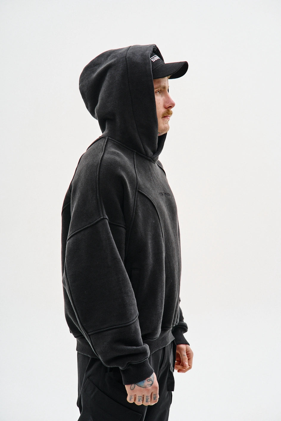 Oversized hoodie with decorative seams “Raise”
